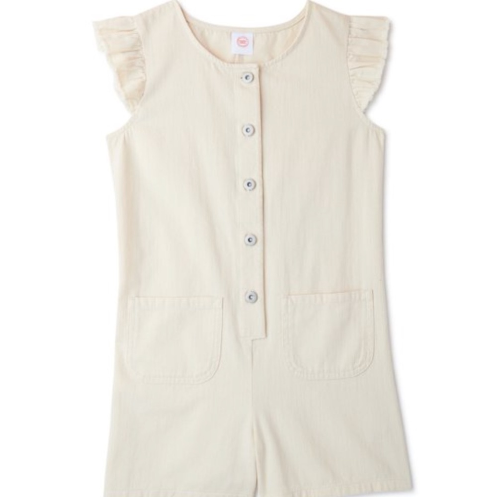 WONDER Nation Girls Ruffle Sleeve Romper